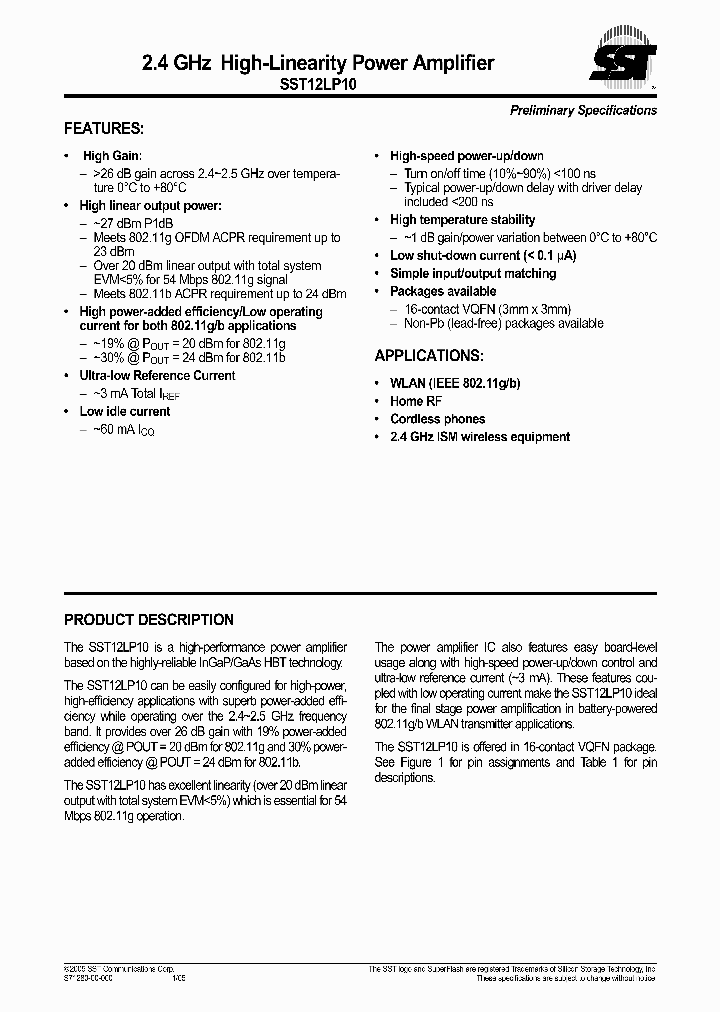 SST12LP10_733978.PDF Datasheet