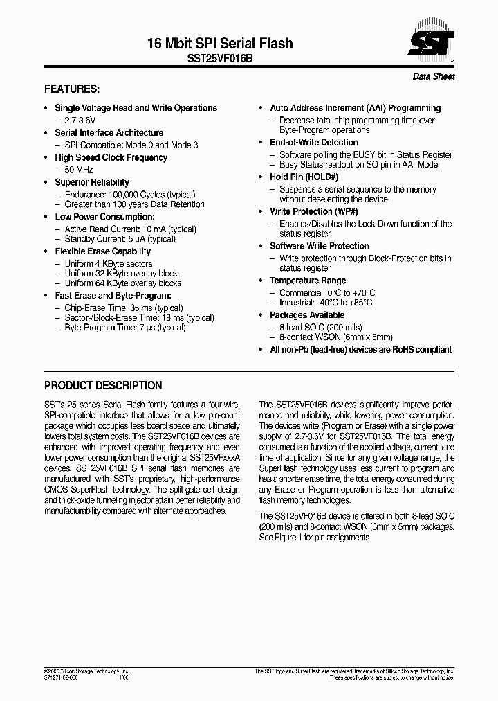 SST25VF016B-50-4C-S2AF_575315.PDF Datasheet