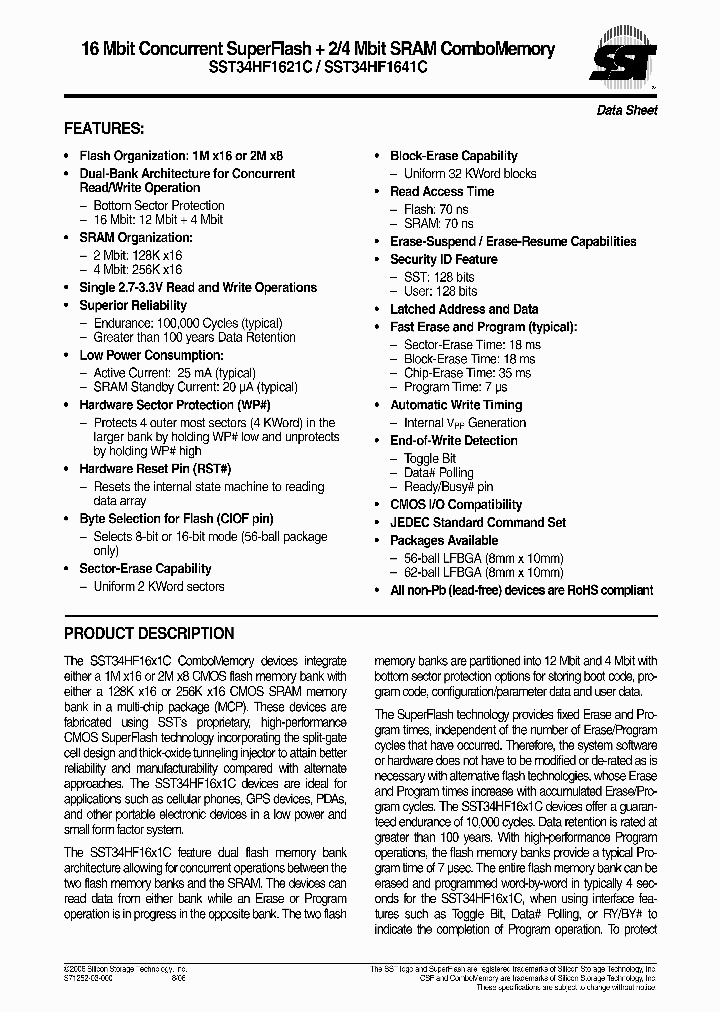 SST34HF1621C-70-4E-L1PE_735037.PDF Datasheet