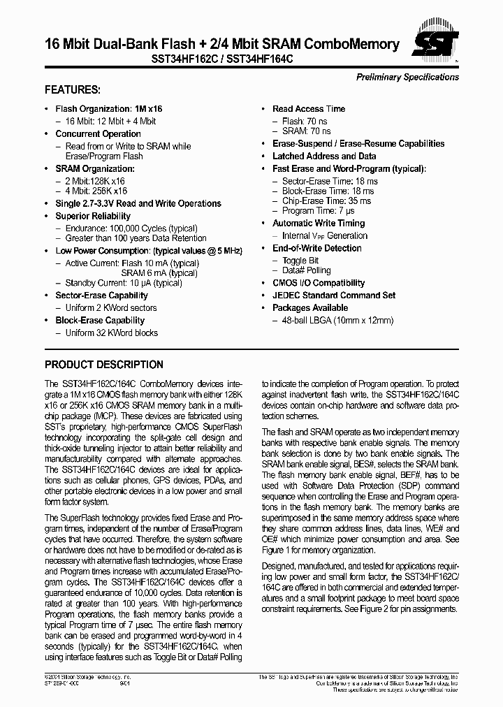 SST34HF162C-70-4E-LBK_735025.PDF Datasheet