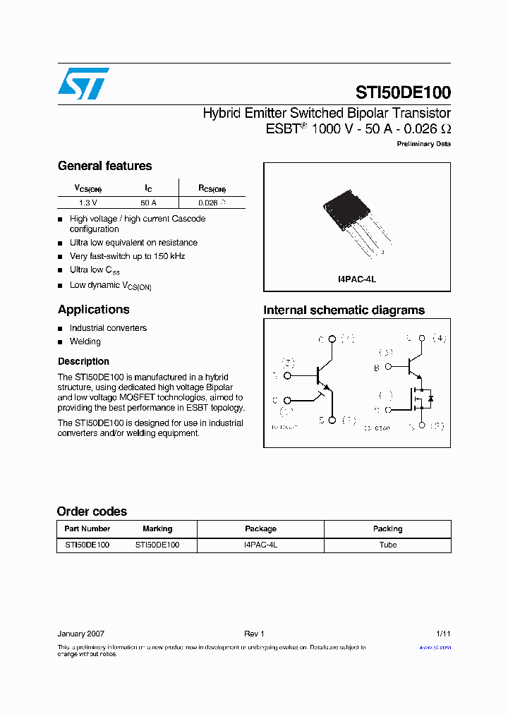 STI50DE100_739483.PDF Datasheet