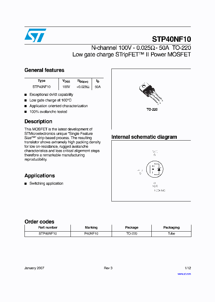 STP40NF1007_702145.PDF Datasheet
