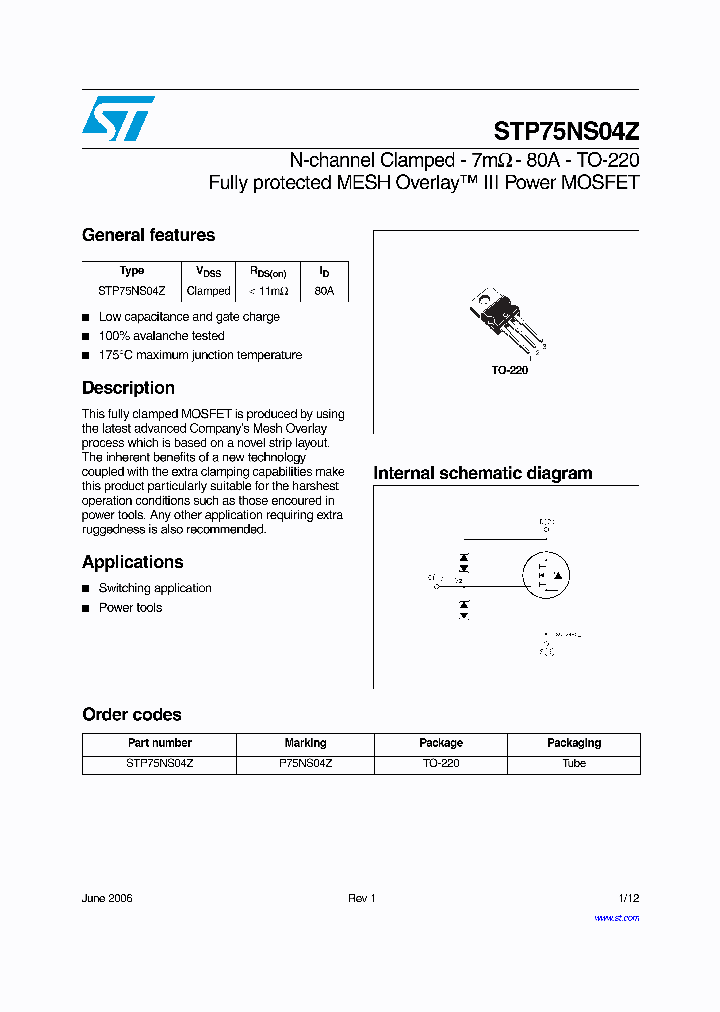STP75NS04Z_740552.PDF Datasheet