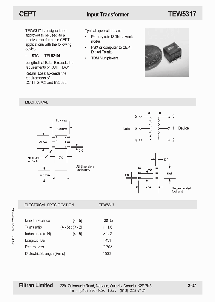 TEW5317_725945.PDF Datasheet