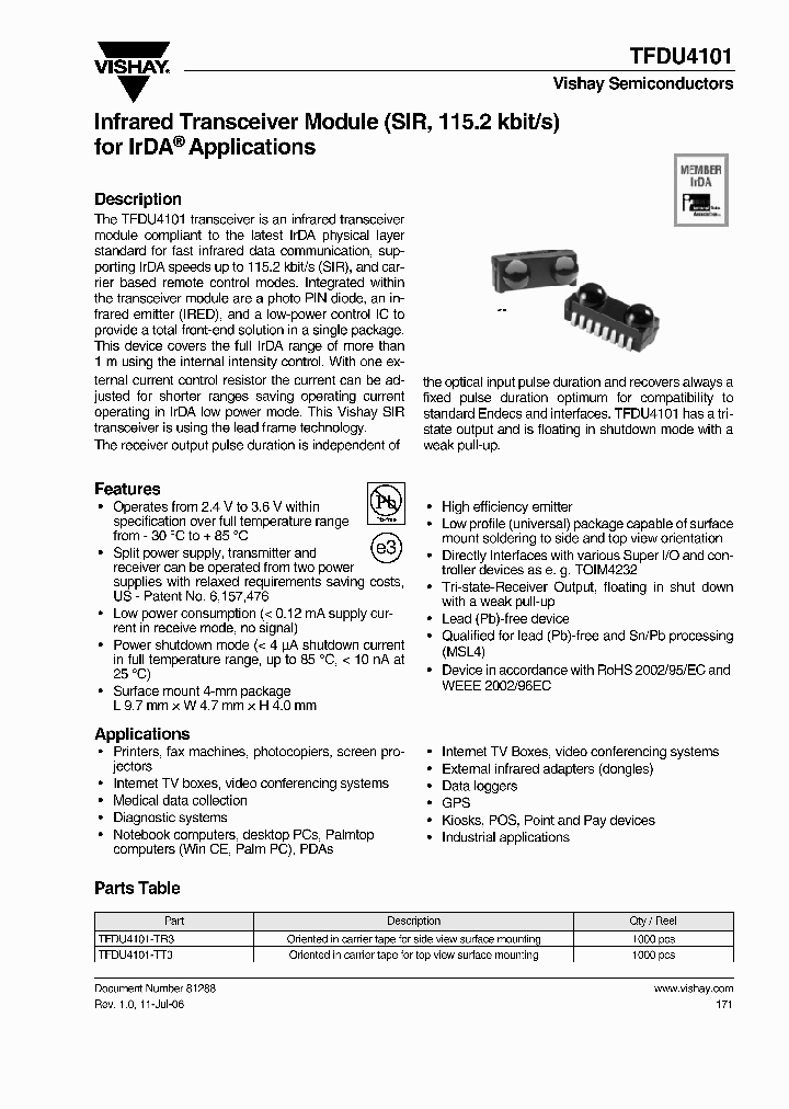 TFDU4101-TR3_674742.PDF Datasheet