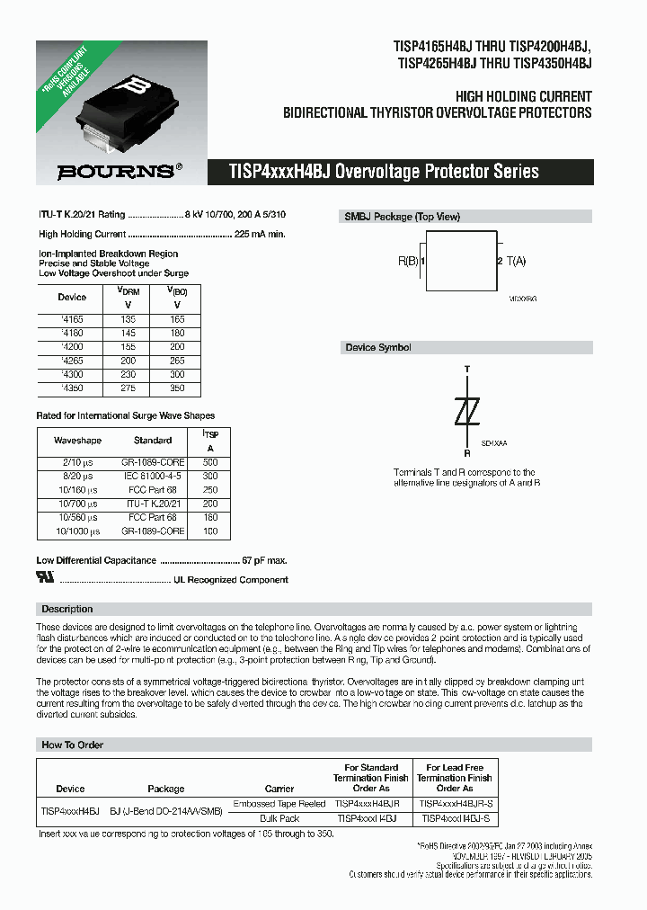 TISP4165H4BJ_694170.PDF Datasheet