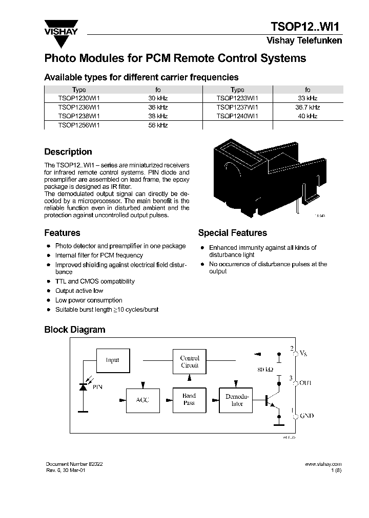 TSOP1237WI1_689651.PDF Datasheet