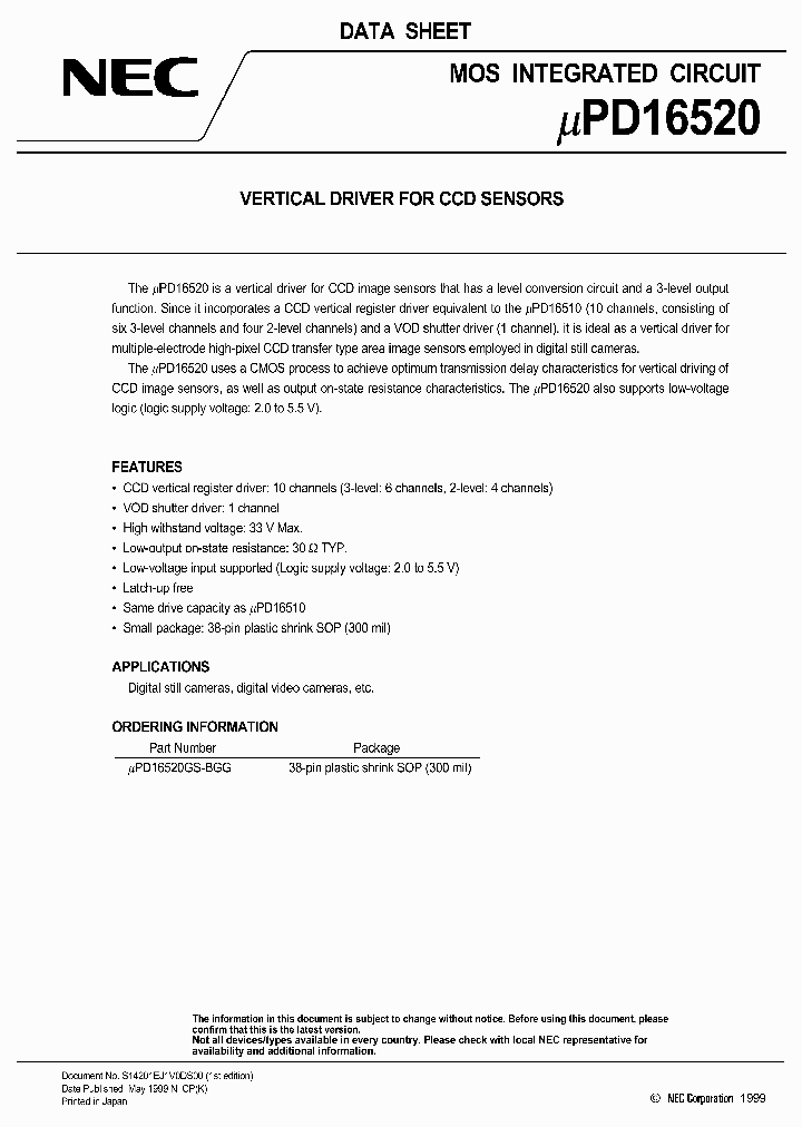 UPD16520_5275.PDF Datasheet