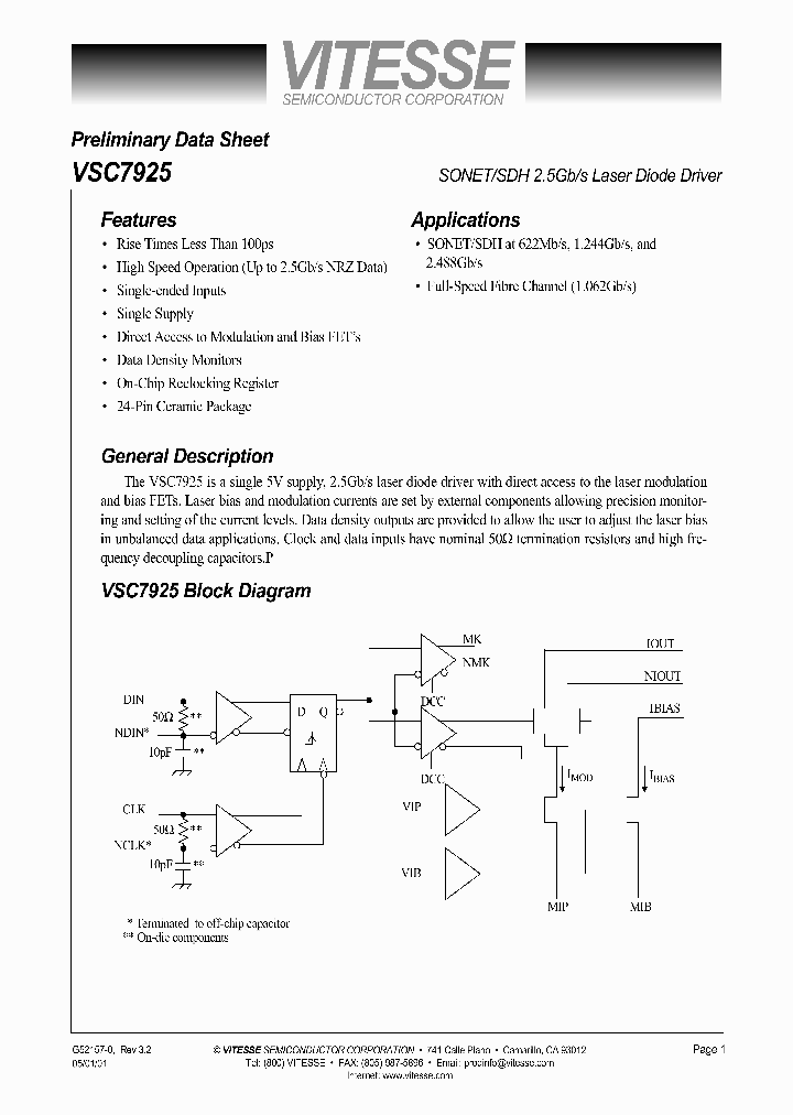 VSC7925KF_649543.PDF Datasheet