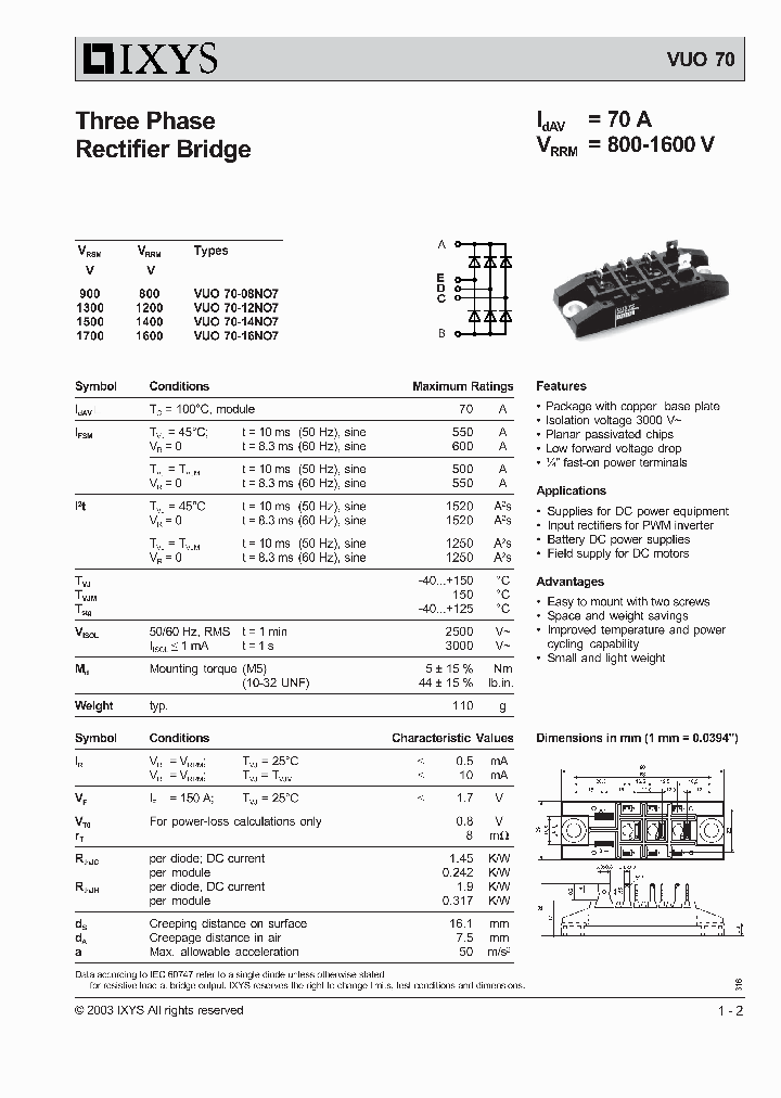 VUO70_613219.PDF Datasheet