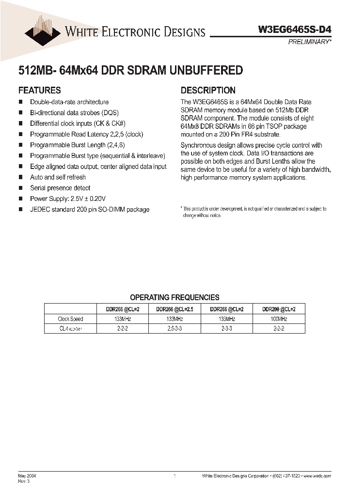 W3EG6465S265D4C_652804.PDF Datasheet