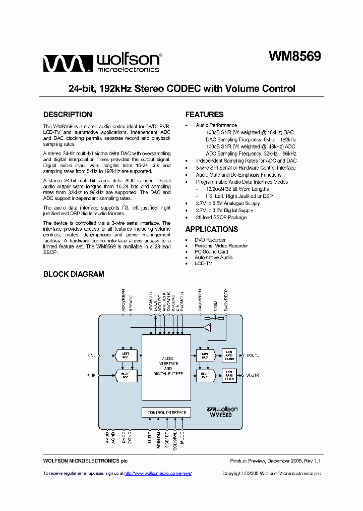 WM8569_755868.PDF Datasheet