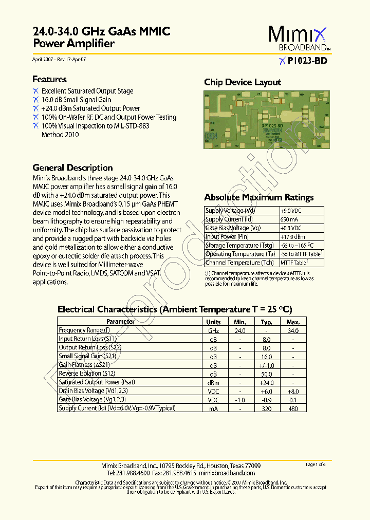 XP1023-BD-EV1_718449.PDF Datasheet