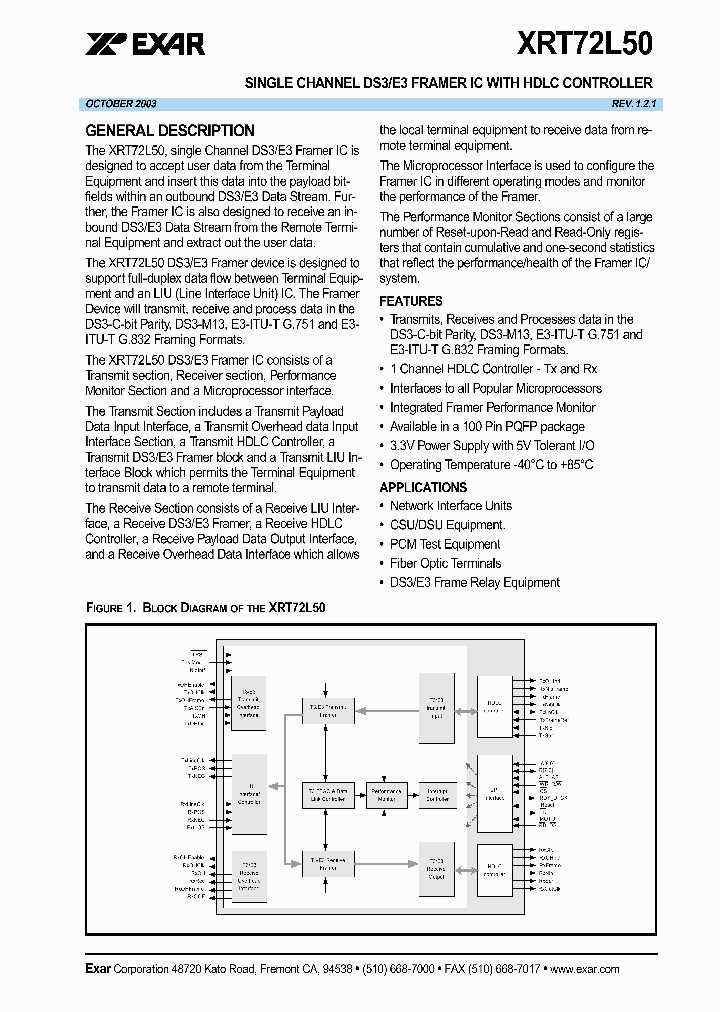 XRT72L50_627954.PDF Datasheet