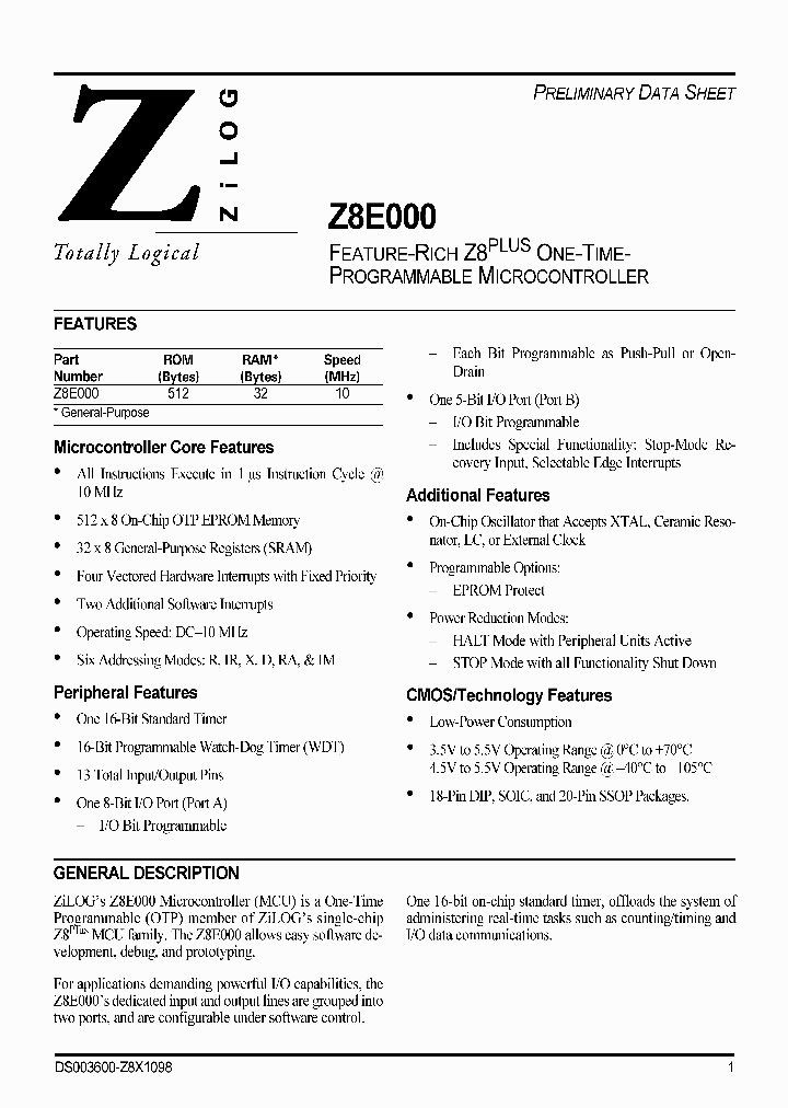 Z8E00010HEC_600122.PDF Datasheet