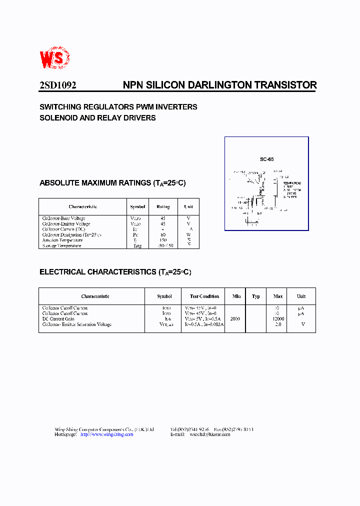 2SD1092_818492.PDF Datasheet