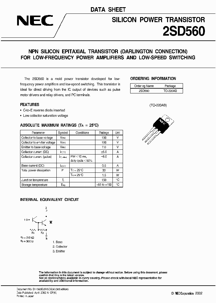 2SD560_935438.PDF Datasheet