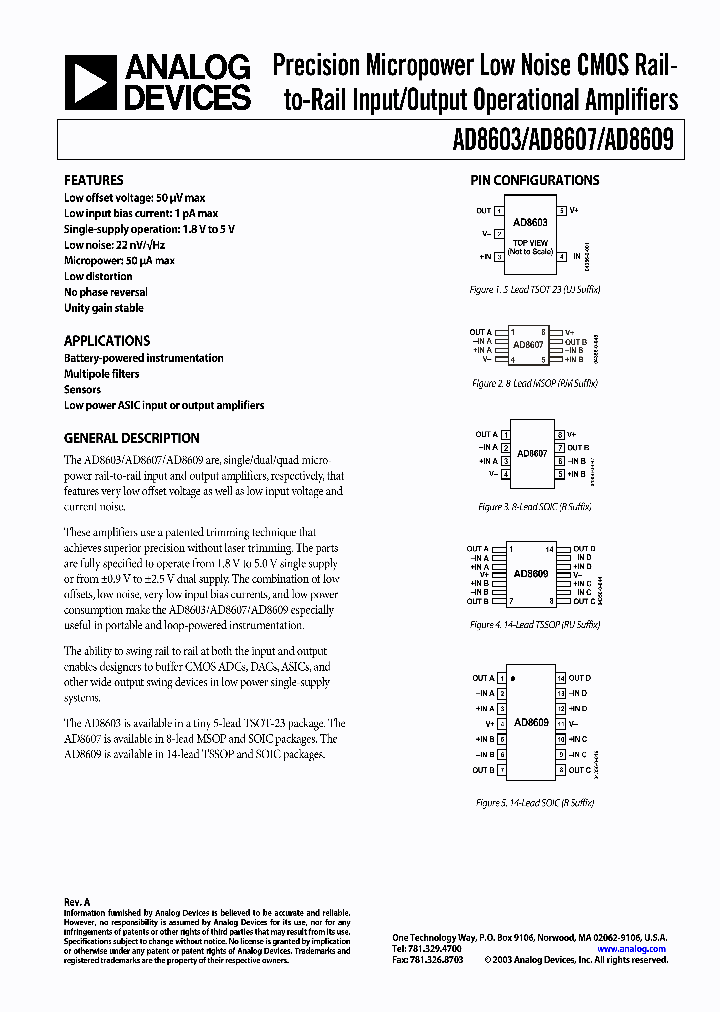 AD8609ARUZ_1022285.PDF Datasheet