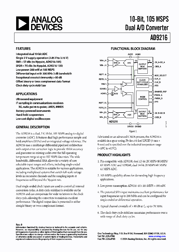 AD9216-105PCB_935839.PDF Datasheet