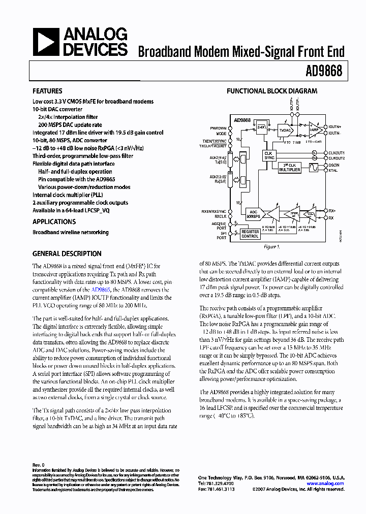 AD9868BCPZ_931480.PDF Datasheet
