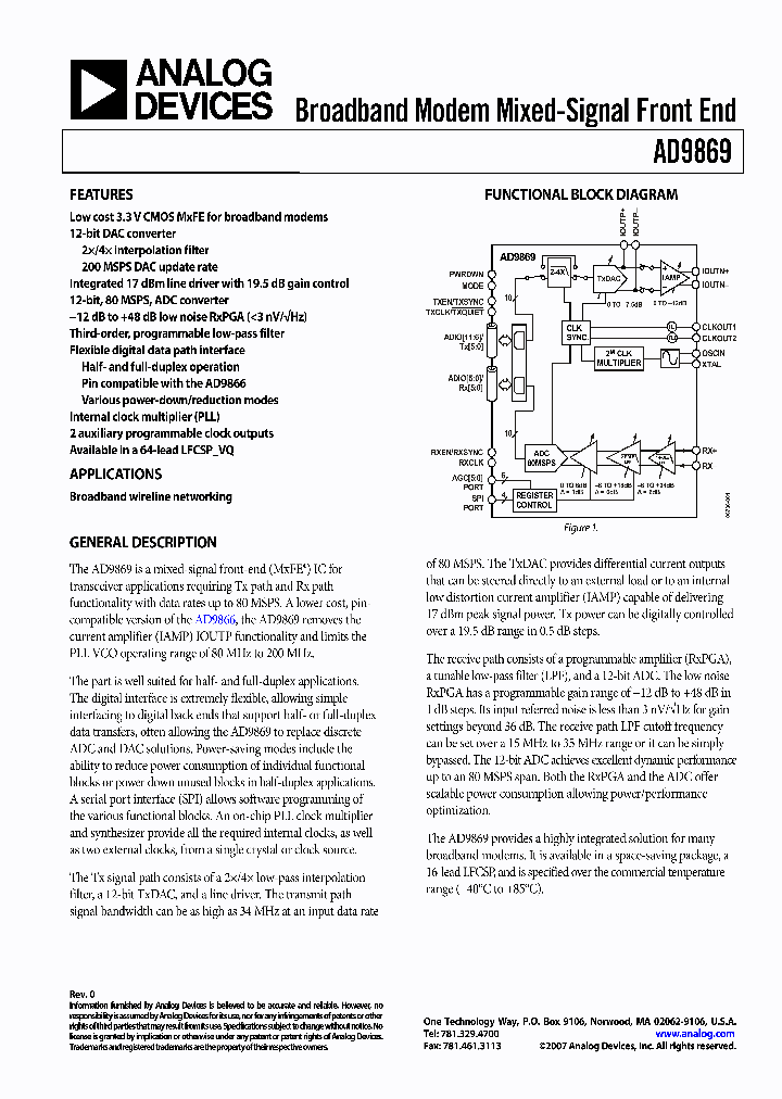 AD9869BCPZRL_828017.PDF Datasheet