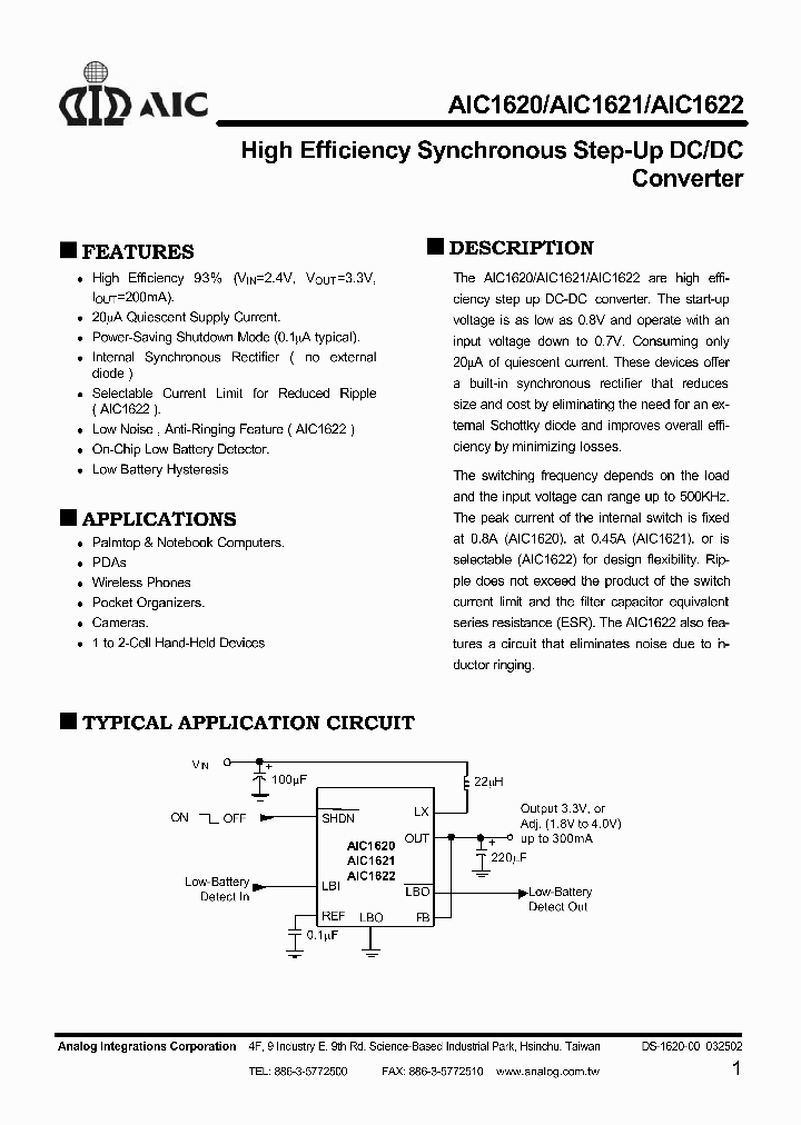 AIC1620_863823.PDF Datasheet