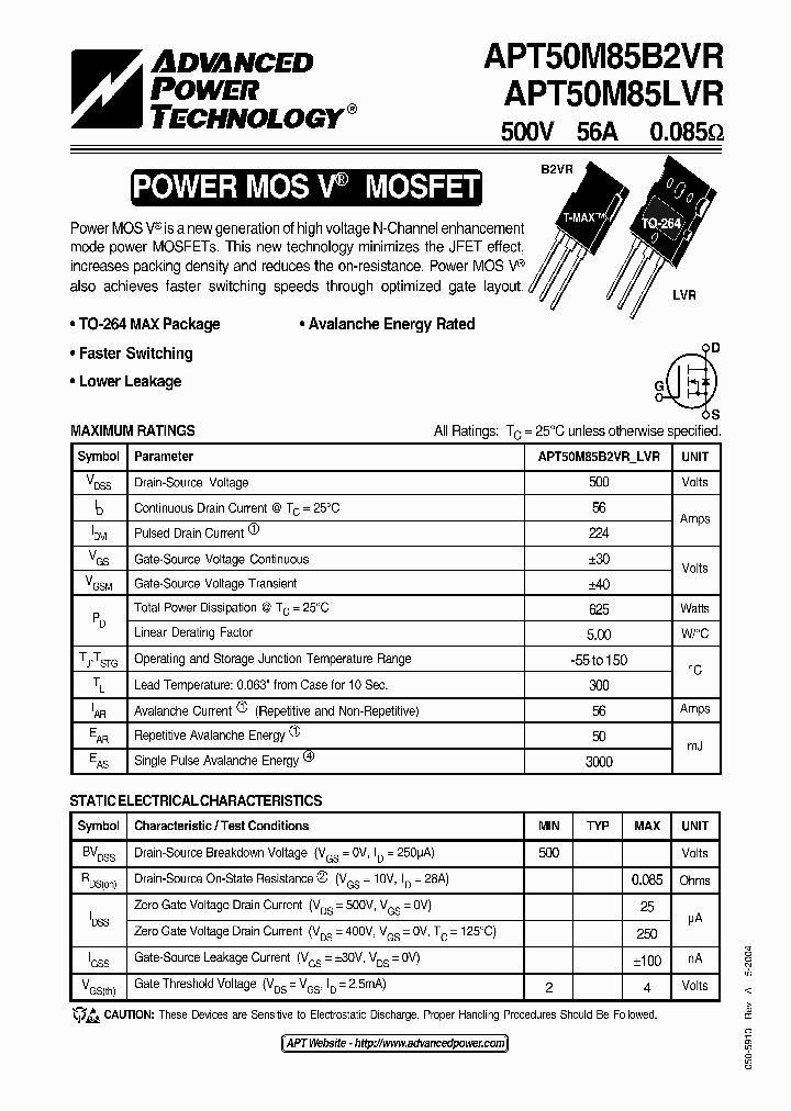 APT50M85B2VR04_873626.PDF Datasheet