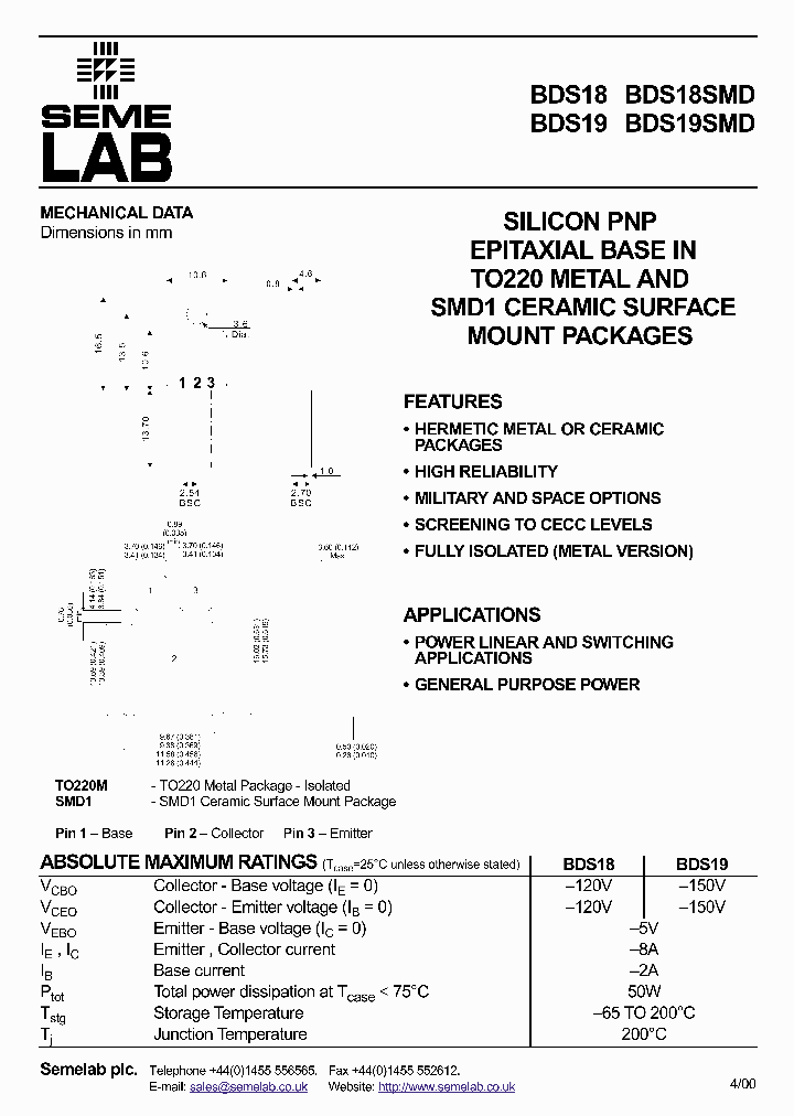 BDS19SMD_1020505.PDF Datasheet