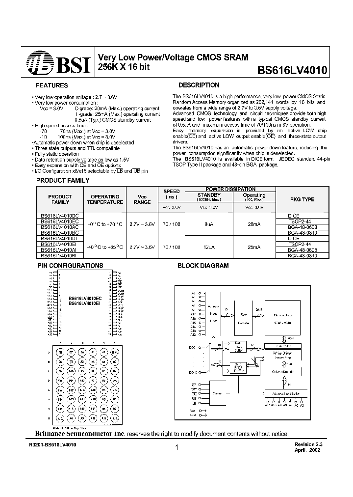 BS616LV4010DC_815427.PDF Datasheet
