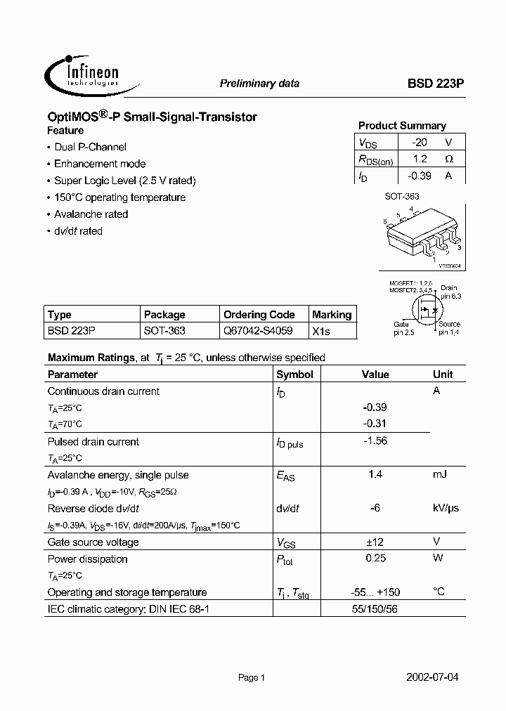 BSD223P_867246.PDF Datasheet