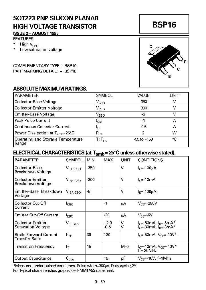 BSP16_935181.PDF Datasheet