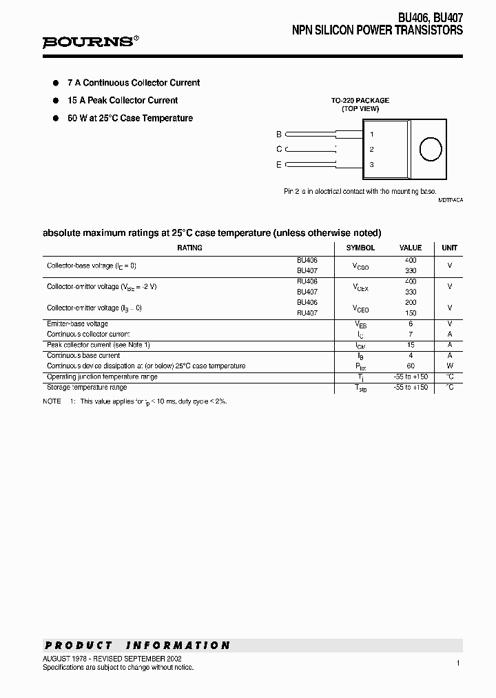 BU406_814542.PDF Datasheet