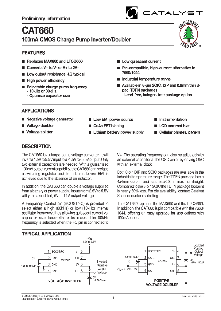 CAT660_951129.PDF Datasheet