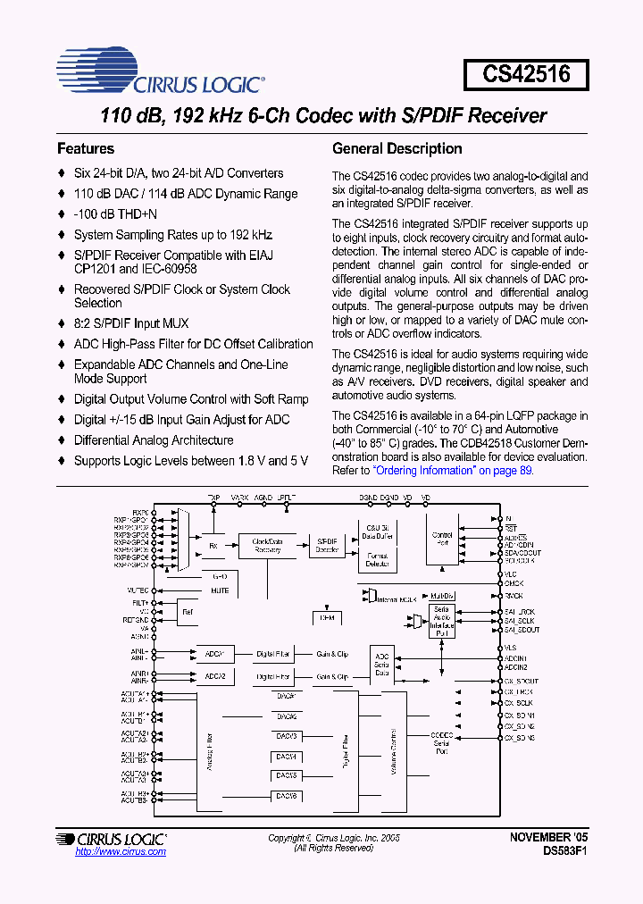 CS42516_931545.PDF Datasheet
