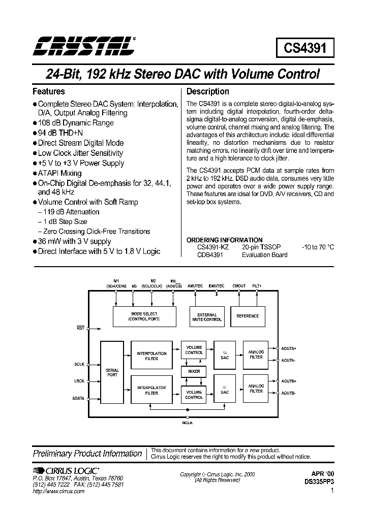 CS4391_870292.PDF Datasheet