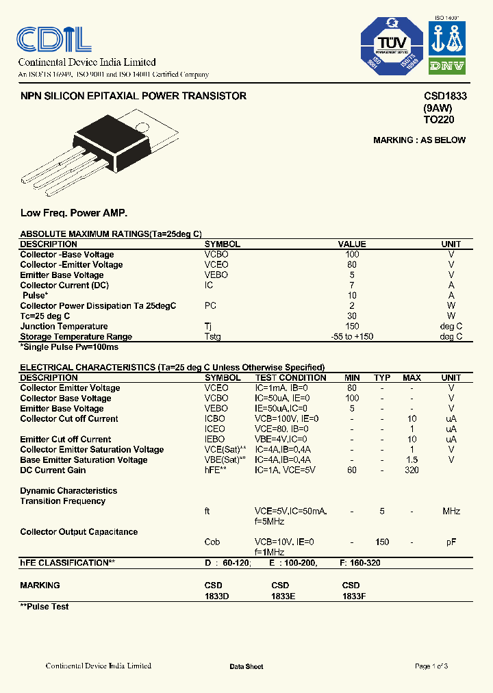 CSD1833_633335.PDF Datasheet