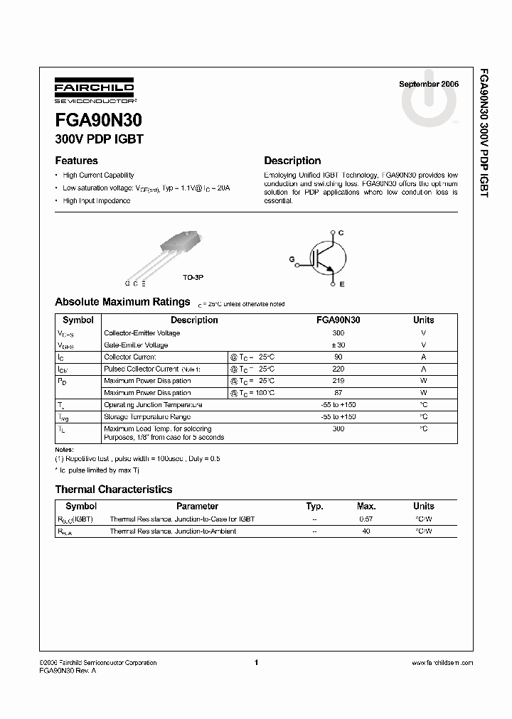 FGA90N30_745917.PDF Datasheet