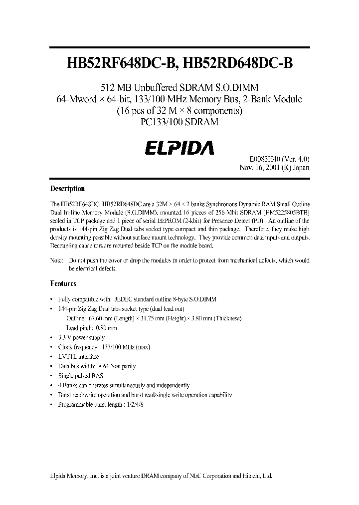 HB52RD648DC-B_1020039.PDF Datasheet