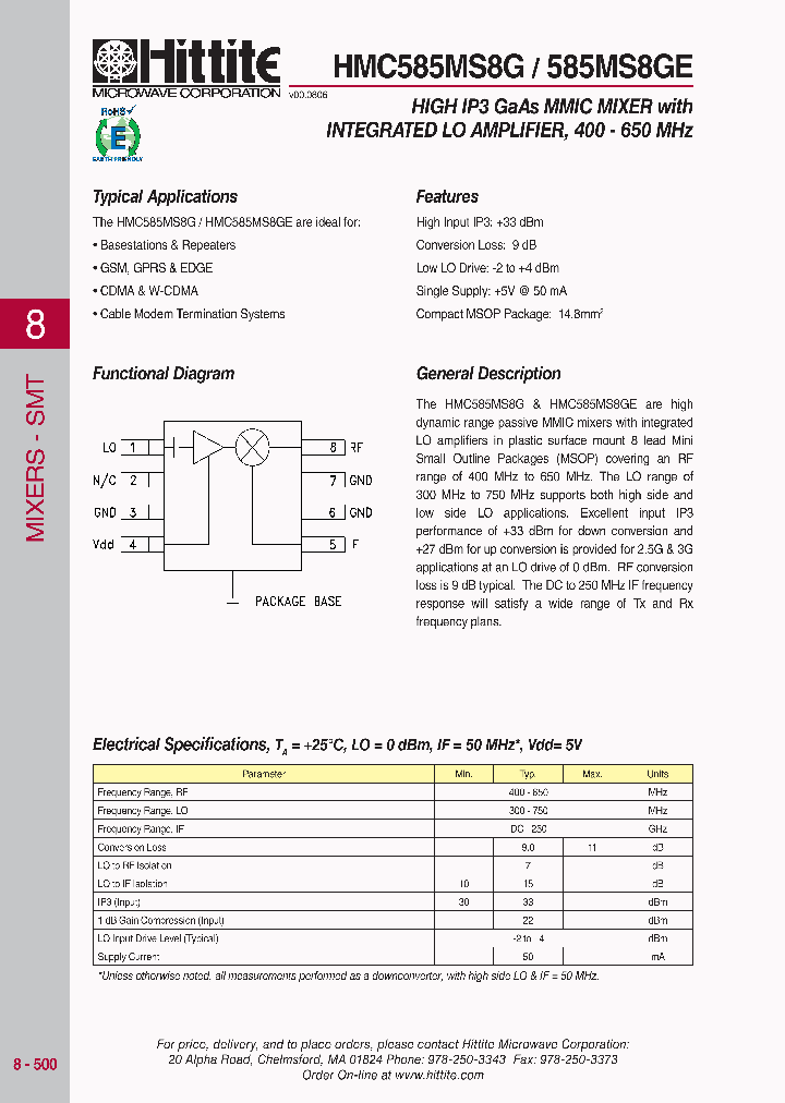 HMC585MS8G_700956.PDF Datasheet
