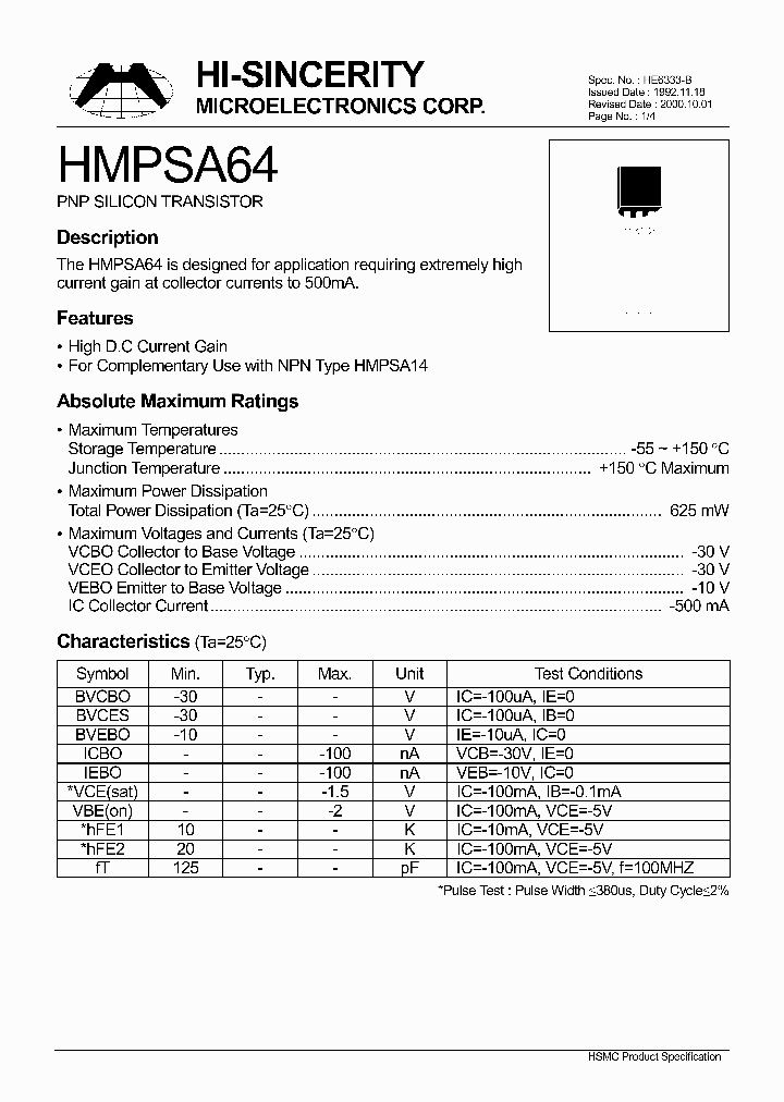 HMPSA64_775448.PDF Datasheet