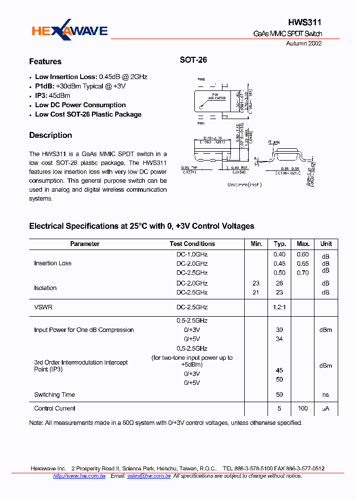 HWS311_941404.PDF Datasheet