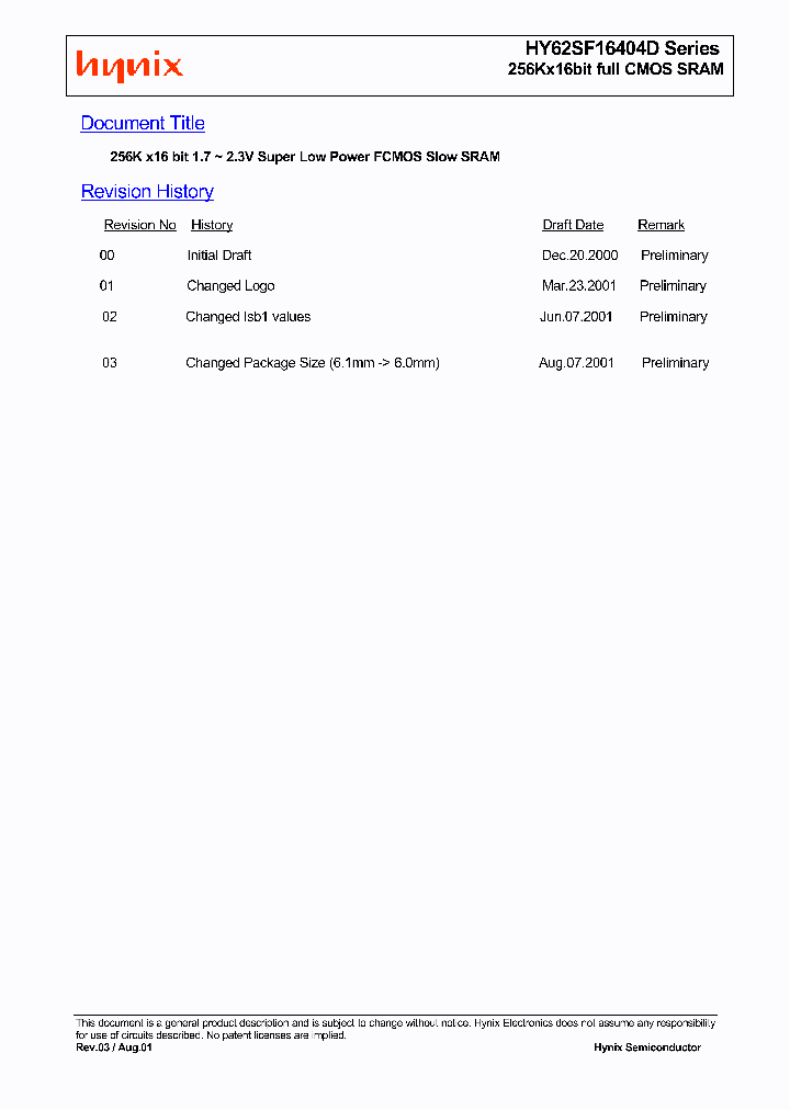 HY62SF16404D_683078.PDF Datasheet