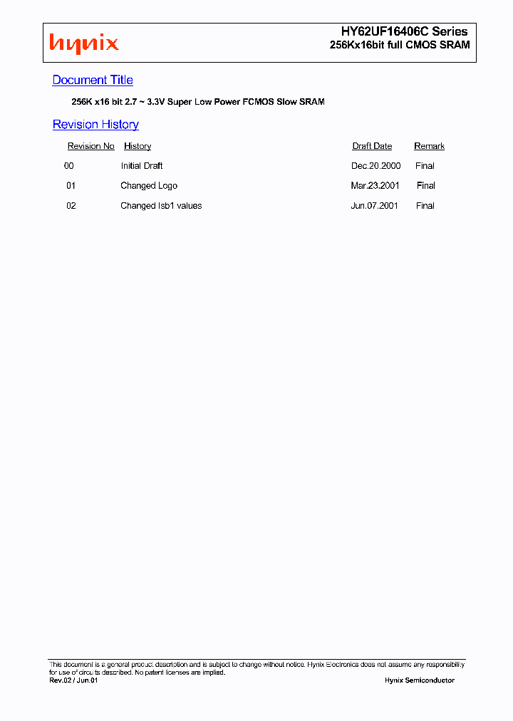 HY62UF16406C_824395.PDF Datasheet