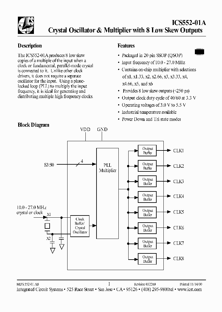 ICS552-01A_609405.PDF Datasheet