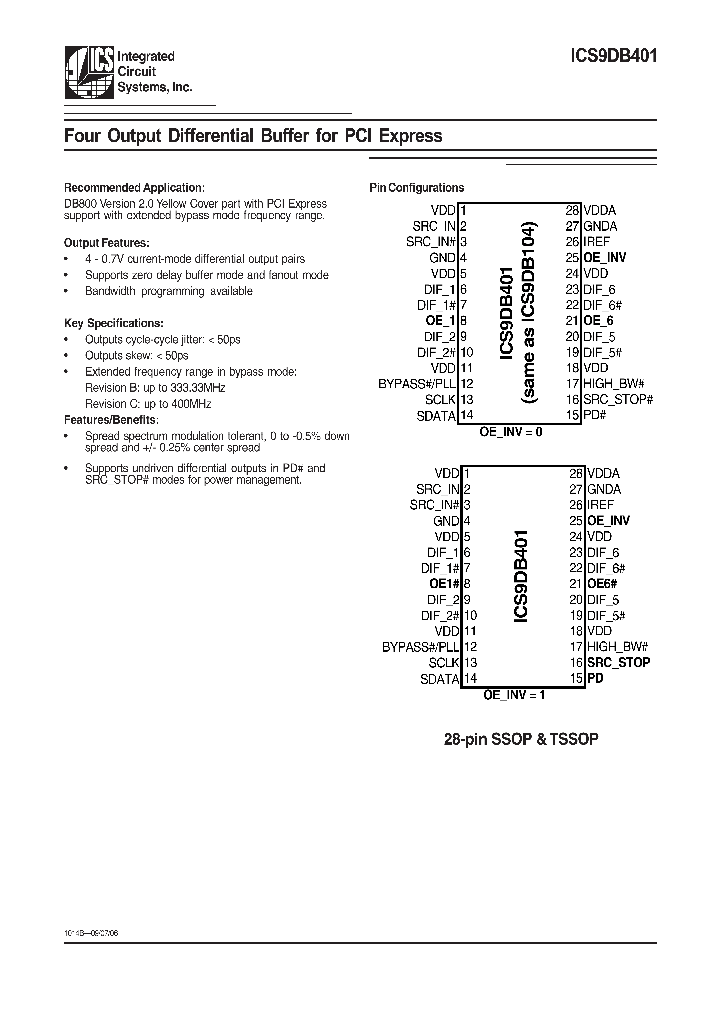 ICS9DB401_686338.PDF Datasheet