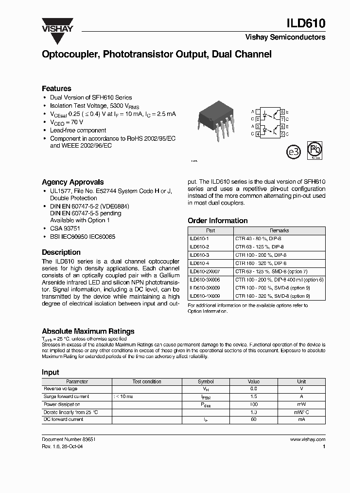 ILD610_792557.PDF Datasheet