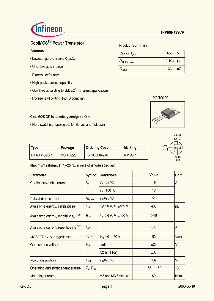 IPP60R199CP_658022.PDF Datasheet