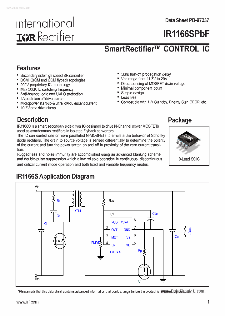 IR1166SPBF_664405.PDF Datasheet