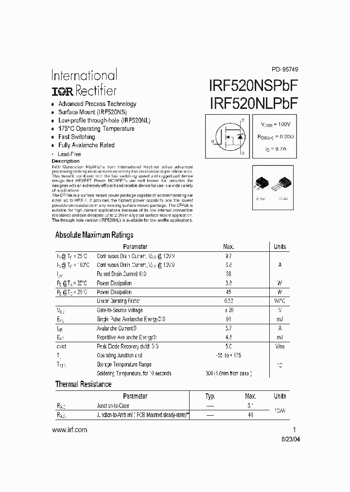 IRF520NLPBF_853317.PDF Datasheet