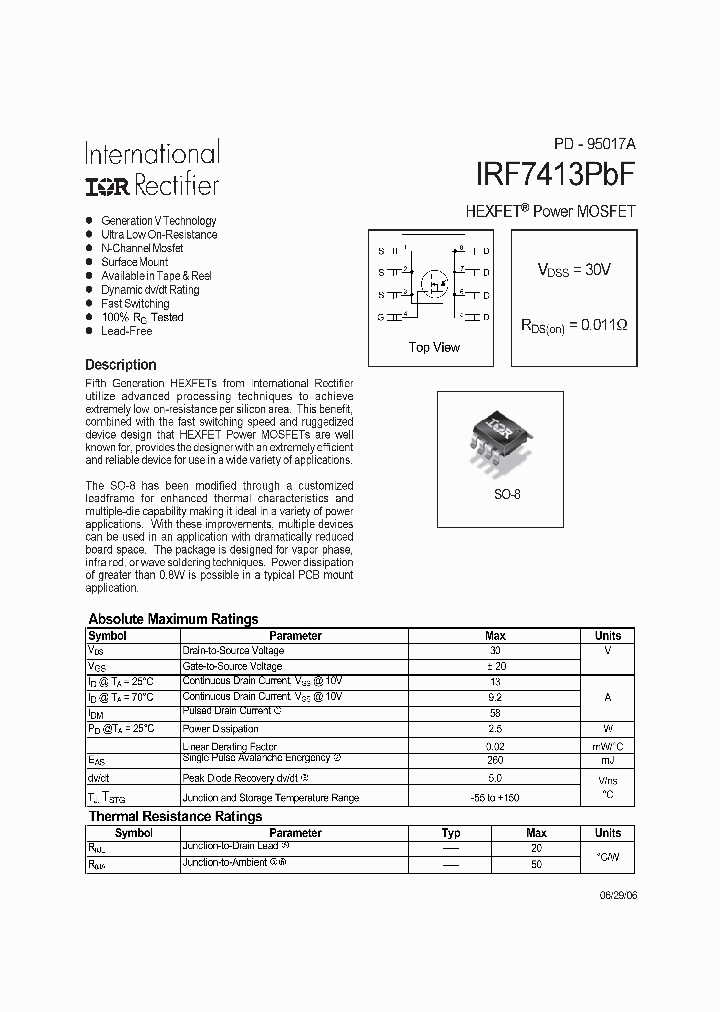 IRF7413PBF_669624.PDF Datasheet